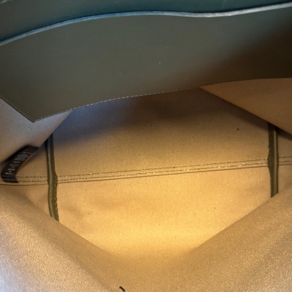 Madewell Essential Olive Green Suede Shoulder Bucket Tote Bag - Picture 10 of 12
